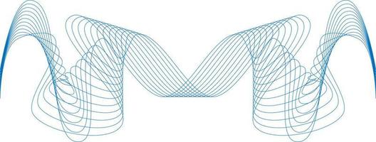 Abstract wave element for design. Digital frequency track equalizer. Stylized line art background. Vector illustration. Wave with lines created using blend tool. Curved wavy line, smooth stripe.