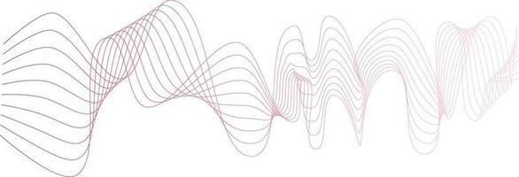 Abstract wave element for design. Digital frequency track equalizer. Stylized line art background. Vector illustration. Wave with lines created using blend tool. Curved wavy line, smooth stripe.