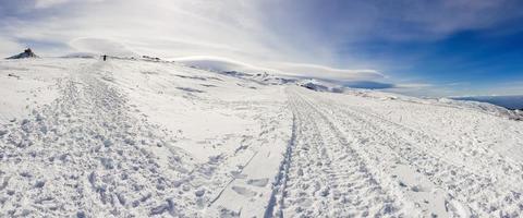 Ski resort of Sierra Nevada in winter, full of snow. photo