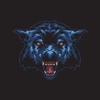 wolf roar illustration vector