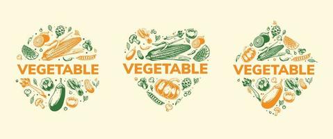 diseño de logotipo de frutas y verduras vector