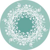 circle with carved delicate openwork swirls vector isolated background