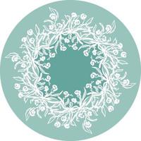 circle with carved delicate openwork swirls vector isolated background