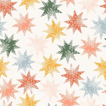 delicate openwork stars with carved botanical motifs vector seamless pattern