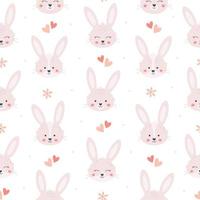 Easter bunny seamless pattern. White rabbit. Happy Easter. vector