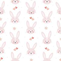 Easter bunny seamless pattern. White rabbit. Happy Easter. vector