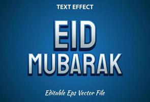 eid mubarak text effect editable blue color. vector