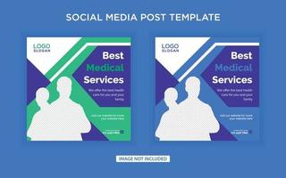 Best medical services social media banner vector