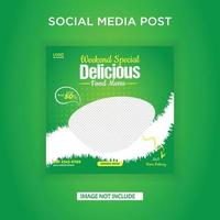 delicious food menu social media post template vector