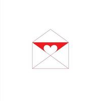 Open envelope with heart icon inside. vector