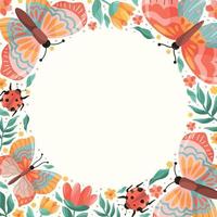 Insect Spring Element Background vector