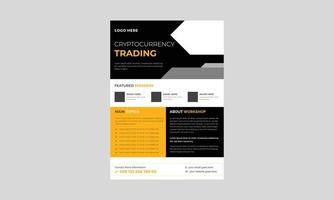 Criptocurrency Trading Event Flyer, Criptocurrency Concept Flyer Template, Concept of Virtual Criptocurrency Flyer, Poster, Vector. vector