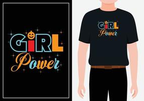 Girl Power vector lettering for t shirt. Hand drawn Feminism slogan. Woman motivational slogan. Vector calligraphic illustration of feminist movement. Modern design for t shirt Free Vector