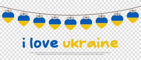 la bandera nacional de ucrania y la inscripción me encanta ucrania. ilustración vectorial vector