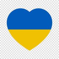 Flag of Ukraine in heart shape. Ukrainian national symbol. Vector illustration