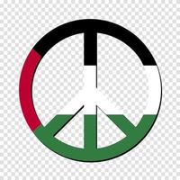 Palestine flag in peace symbol. No war. Peaceful concept. Vector illustration