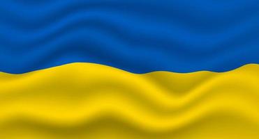 Waved ukraine flag. Vector realistic illustration of Ukrainian flag. Vector illustration