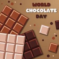 detallado día mundial del chocolate. barra de chocolate. ilustración vectorial vector