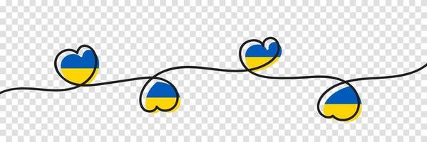 Flag of Ukraine in heart shape. Ukrainian national symbol. Vector illustration