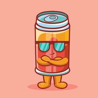 cool drink can mascot gesture isolated cartoon in flat style design vector