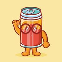 genius drink can mascot isolated cartoon in flat style design vector