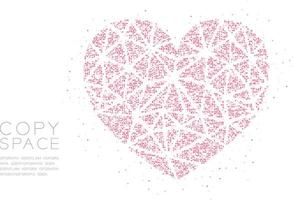 Heart icon Abstract Geometric Circle dot pixel pattern, Valentine's day concept design pink color illustration on white background with copy space, vector eps 10