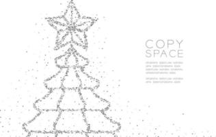 círculo geométrico abstracto punto molécula partícula patrón árbol de navidad forma de estrella, tecnología vr feliz año nuevo celebración festival diseño color negro ilustración sobre fondo blanco con espacio de copia vector