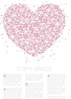 Heart icon Abstract Geometric Circle dot pixel pattern, Valentine's day concept design pink color illustration on white background with copy space, vector eps 10