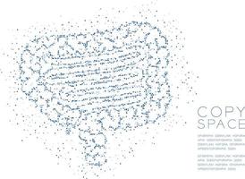 patrón de píxel de punto de círculo geométrico abstracto de forma intestinal, diseño de concepto de órgano de ciencia médica ilustración de color azul aislado en fondo blanco con espacio de copia, vector eps 10