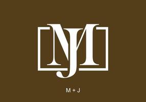 Brown MJ or JM initial letter text vector