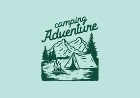 Camping adventure vintage illustration drawing vector