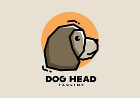 Stiff art style of dog head vector