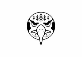 ilustración de arte de línea negra de cara de águila vector