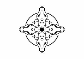 Black line art illustration of giraffe head vector