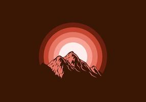 Brown silhouette of mountain vector