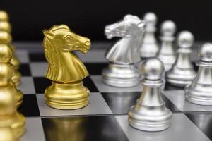 Chess horses ideas for company strategy, business victory photo