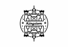 Black line art illustration of kingdom castle vector