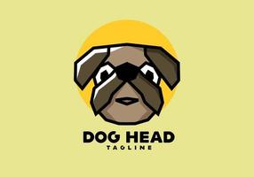 Stiff art style of dog head vector