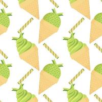 pandan ice cream seamless pattern vector