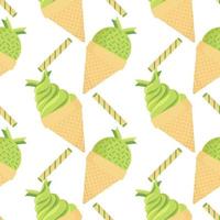 pandan ice cream seamless pattern vector