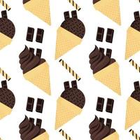 seamless pattern of chocolate ice cream vector