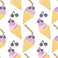 grape ice cream seamless pattern vector