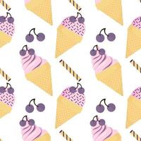 grape ice cream seamless pattern vector