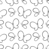 butterfly hand drawn seamless pattern vector