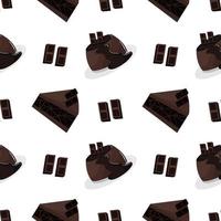 seamless pattern of chocolate cake and pudding vector