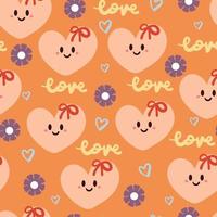 seamless pattern hand drawing valentine doodle. cute wallpaper, fabric print, textile, gift wrap paper vector