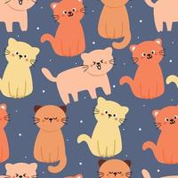 seamless pattern hand drawing cat for kids wallpaper, fabric print, textile, gift wrap paper vector