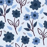 seamless pattern hand drawing flower and leaves. for fabric print, textile, gift wrapping paper vector