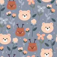 seamless pattern hand drawing cartoon bear. for kids wallpaper, fabric print, textile, gift wrap paper vector