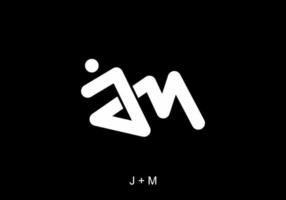 Black and white of JM initial letter vector